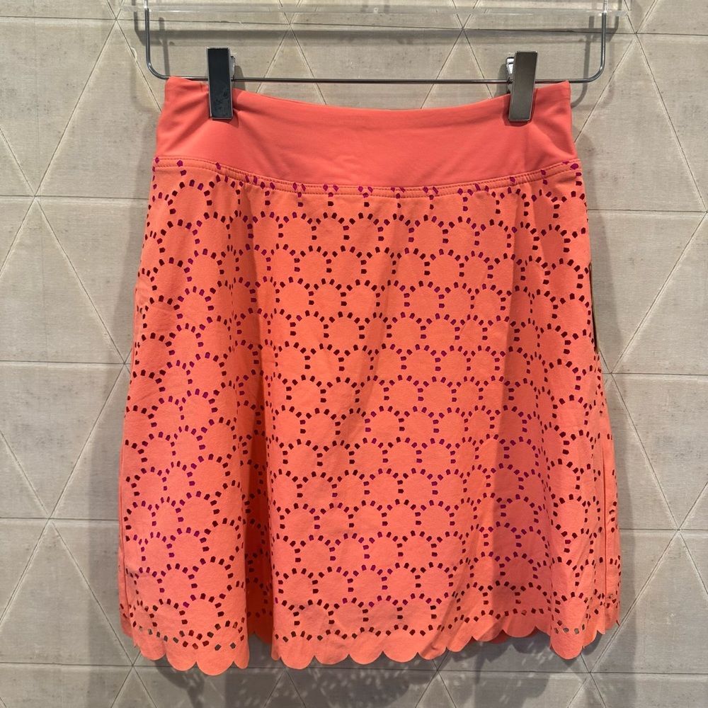 Title Nine, New, Illusion Laser Cut Coral Pink Skort Skirted Shorts XS